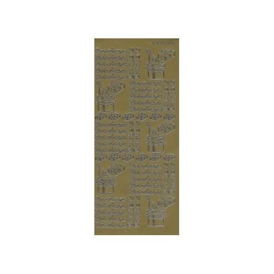 Apliques Autocolantes Parabéns Ouro - PapelojaHobbycraft