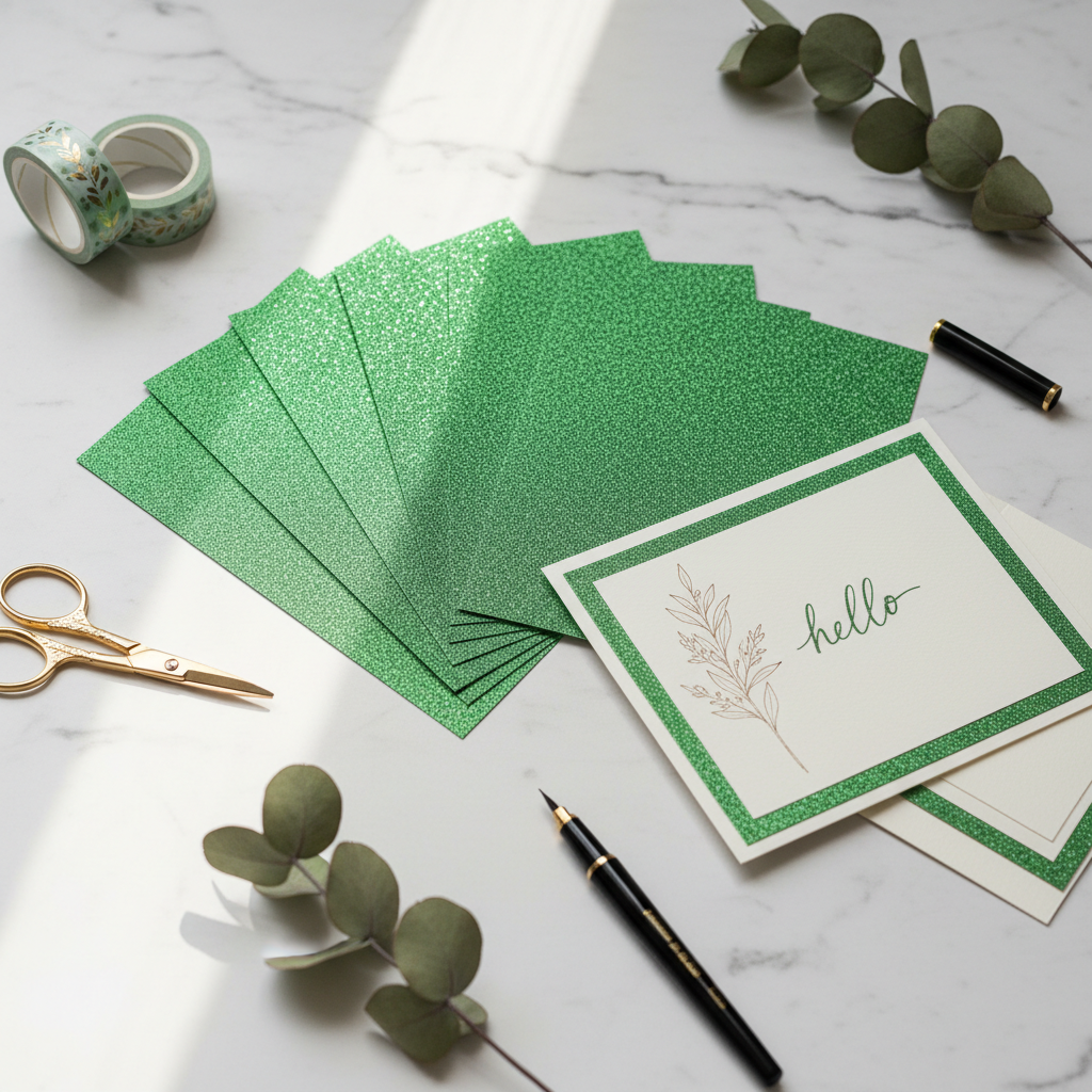Flat lay Glitter Verde