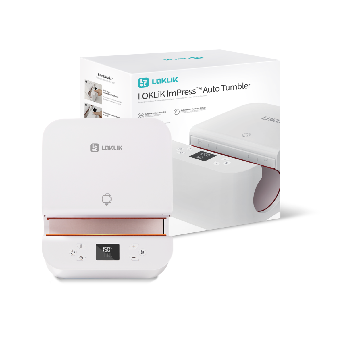 LOKLiK Auto Tumbler Heat Press White