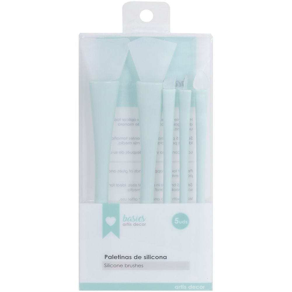 Pinceis Silicone Artis Decor 13,5 - 15cm Mint 5 unidades - PapelojaArtis Decor