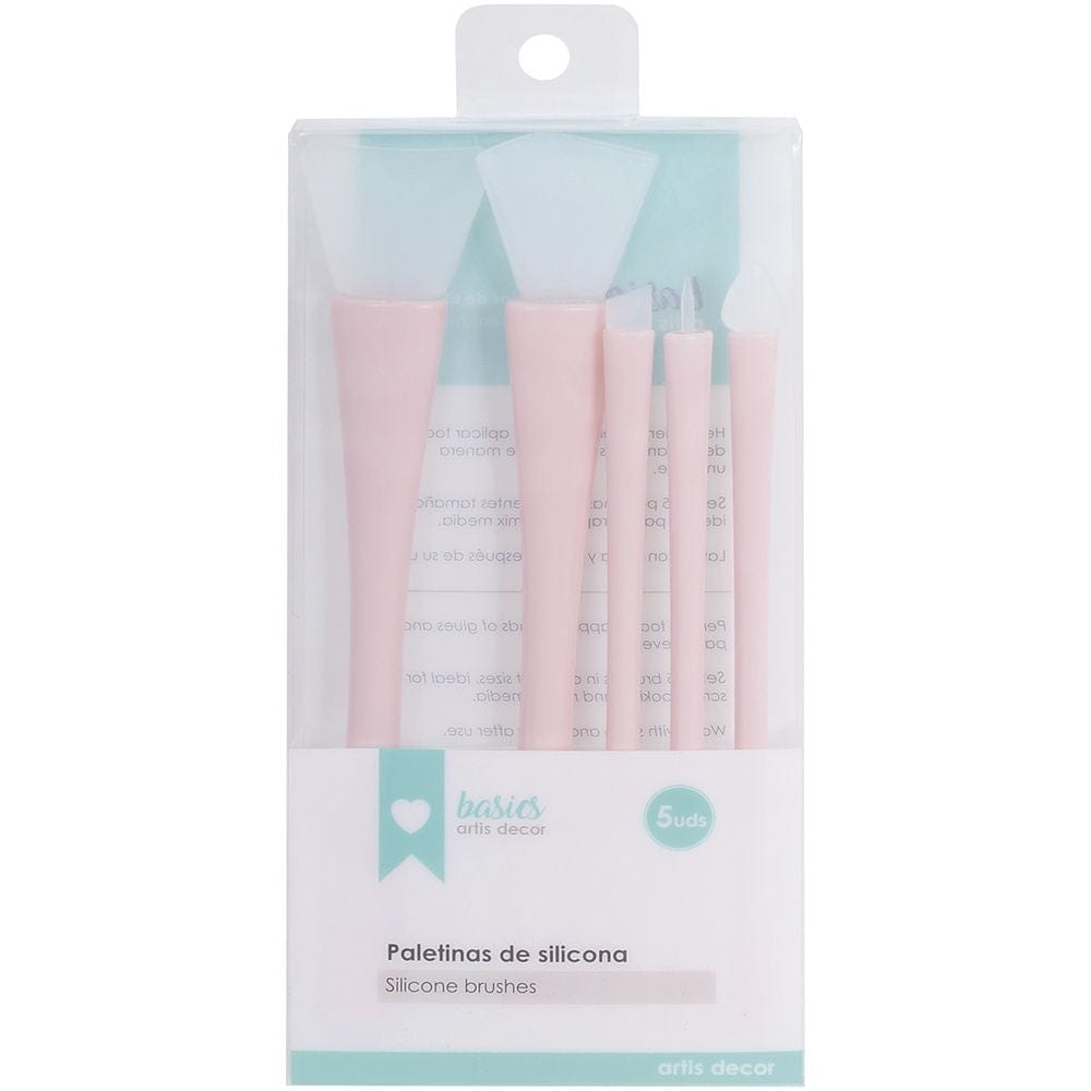 Pinceis Silicone Artis Decor 13,5 - 15cm Rose 5 unidades - PapelojaArtis Decor