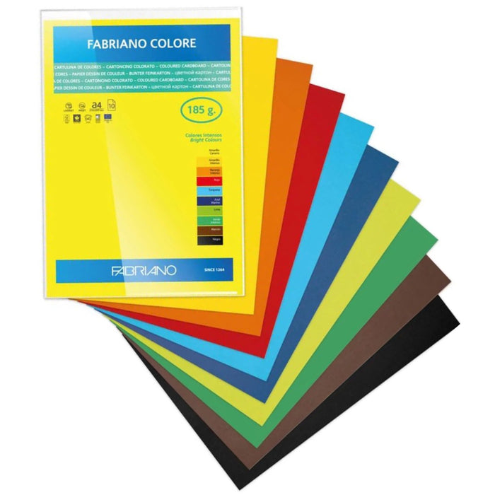 Cartolina Fabriano Colore Surtido Intenso 185grs A4 10 Fls