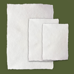 Papel de Algodão Artesanal — Borda Deckle