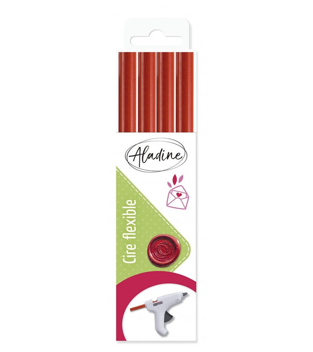 Aladine Artes e trabalhos manuais Vermelho Lacre em Stick Aladine 11x180mm Pack 4 unidades