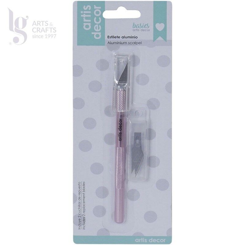 Bisturi Alumínio + 2 lâminas Artis Decor Rosa - PapelojaPapeloja8409010005517