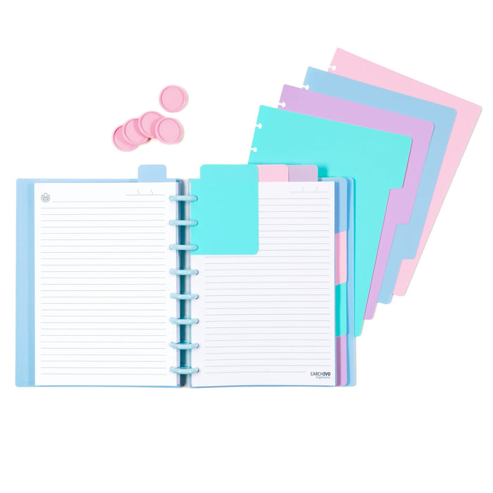 Caderno ingeniox A5 100 Folhas Pautado Cores Pastel - PapelojaCarchivo