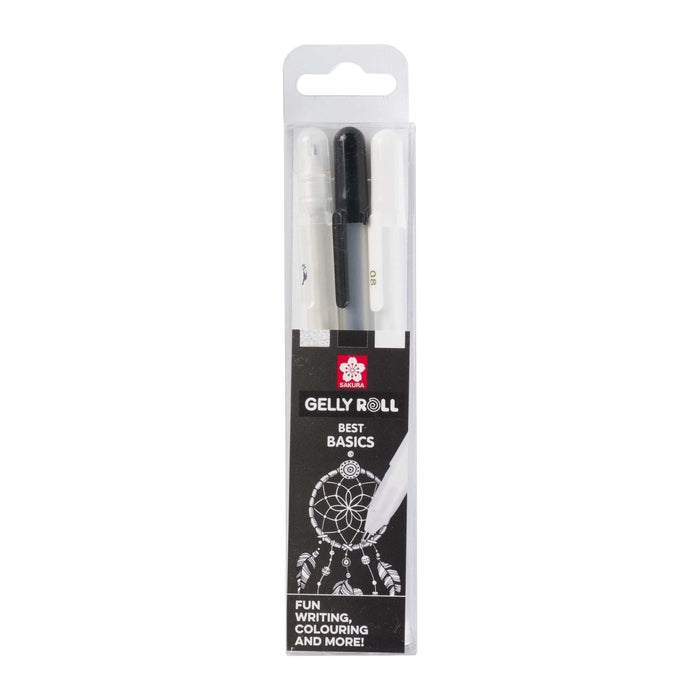 Caneta Sakura Gelly Roll Clear/Black/White - PapelojaSakura