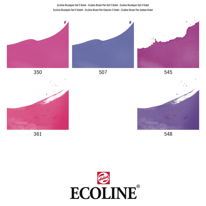 Canetas Ecoline Brush Pens Violetas 5 uni - PapelojaEcoline