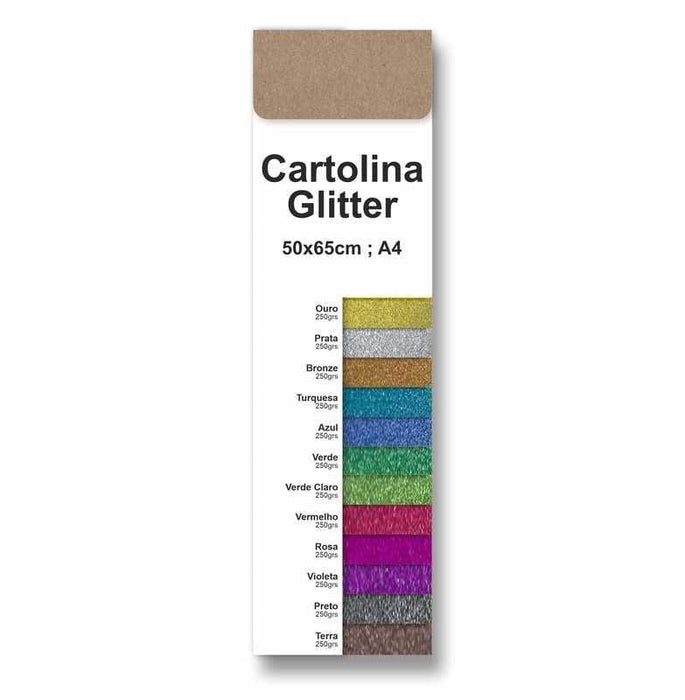 Cartolina Glitter MP Prata - PapelojaMP