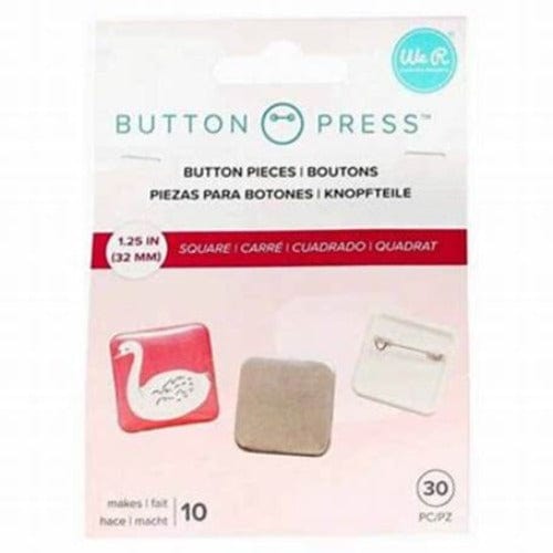 Crachás Button Press WRMK Quadrados 30Uni - PapelojaWe R Memory Keepers