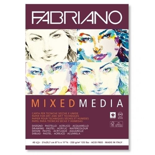 Fabriano Artes e trabalhos manuais 250grs A4 Bloco Mixed Media Fabriano