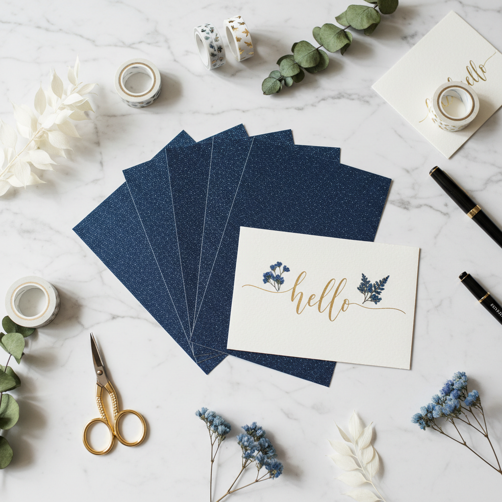 Flat lay Glitter Azul Escuro