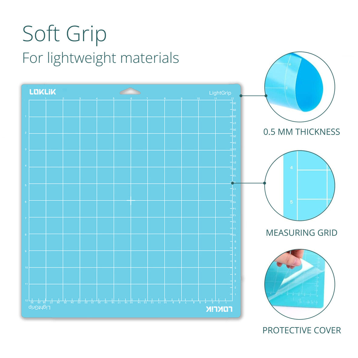 LOKLik Conjunto 3 Tapetes Corte 30x30cm Ligeiro Azul