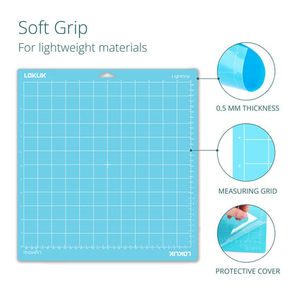 LOKLik Conjunto 3 Tapetes Corte 30x30cm Ligeiro Azul