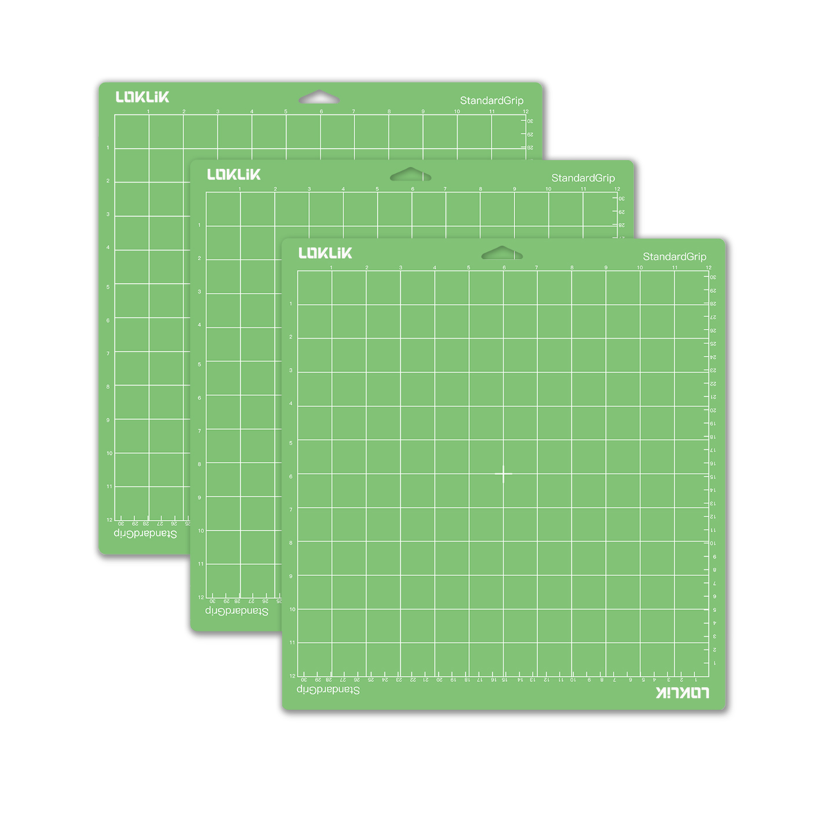 LOKLik Conjunto 3 Tapetes Corte 30x30cm Standard Verde