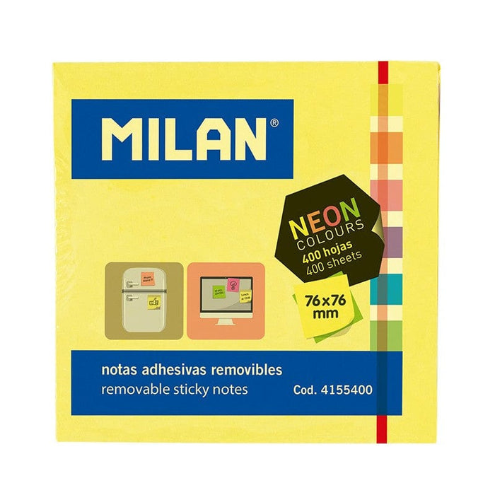 Milan Artes e trabalhos manuais Notas Adesivas Milan Removíveis Neón 76X76mm 400 Folhas