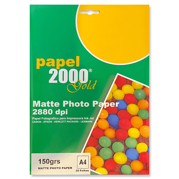 Papel 2000 Artes e trabalhos manuais Papel Fotográfico Mate A4 150grs 20 folhas