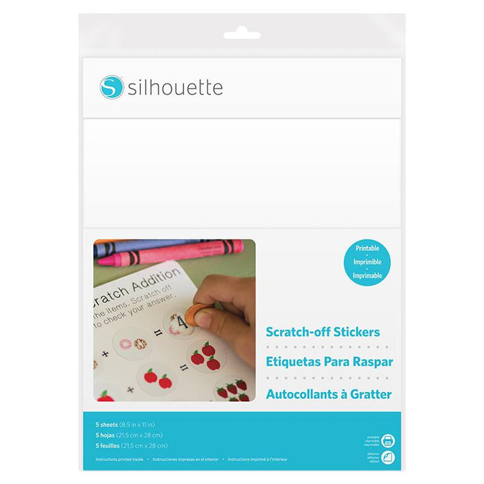 Papel Autocolante Raspadinha Branco Imprimível Silhouette 5fls - PapelojaSilhouette