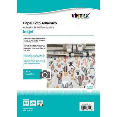 Papel Fotográfico Adesivo Brilhante A4 135grs 20Fls