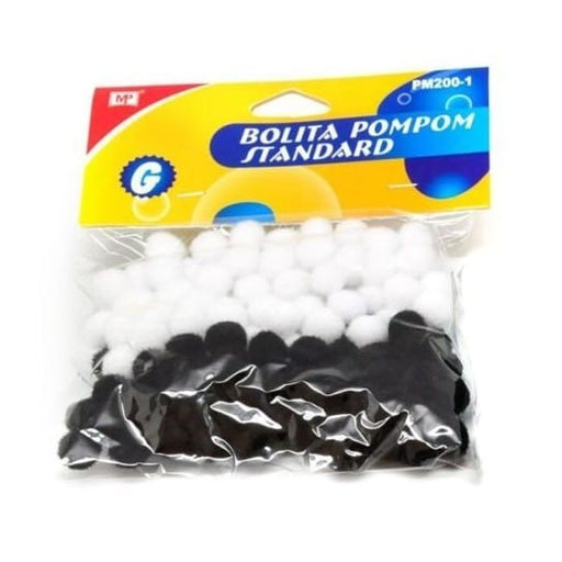 Pompons 10mm MP Branco/Preto - PapelojaMP