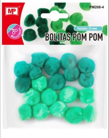 Pompons 10mm MP Verde Claro/Escuro - PapelojaMP