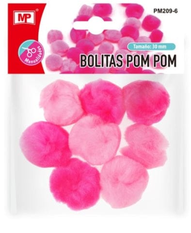 Pompons 15mm MP Rosa Claro/Escuro - PapelojaMP