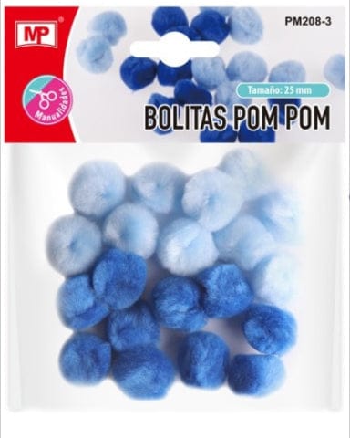 Pompons 20mm MP Azul Claro/Escuro - PapelojaMP