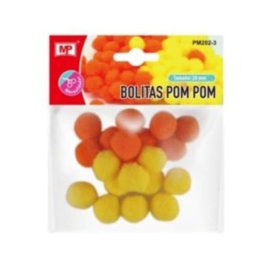 Pompons 20mm MP Laranja Claro/Escuro - PapelojaMP