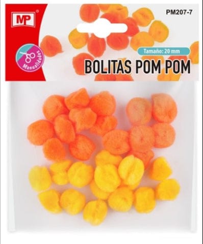 Pompons 20mm MP Laranja Claro/Escuro - PapelojaMP