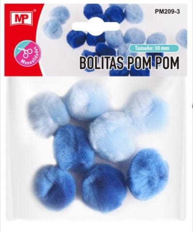 Pompons 30mm MP Azul Claro/Escuro - PapelojaMP