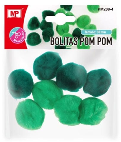 Pompons 30mm MP Verde Claro/Escuro - PapelojaMP