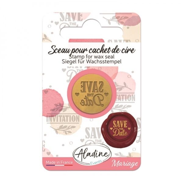 Sinete para Lacre Aladine 1,8cm Save the Date - PapelojaAladine