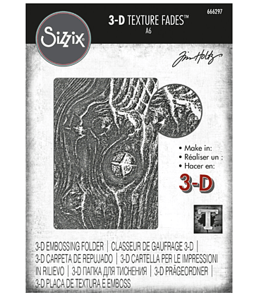 Sizzix Artes e trabalhos manuais Textura Sizzix 3D Textured Fades Woodgrain Tim Holtz