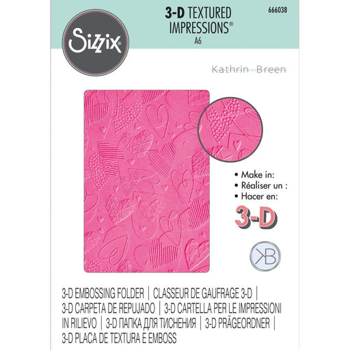 Sizzix Textura Sizzix 3D Textured Impressions by Kath Breen Mark Making Hearts