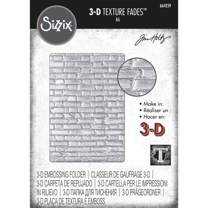 Textura Sizzix 3D Textured Fades Tijolos Tim Holtz - PapelojaSizzix