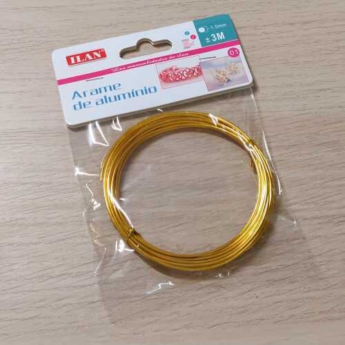 Arame Alumínio Ouro 1,5mm 3M