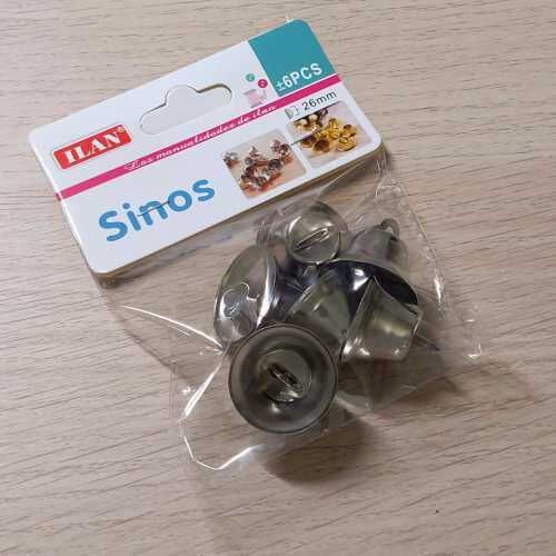 Sinos Prata 26mm 6 unidades
